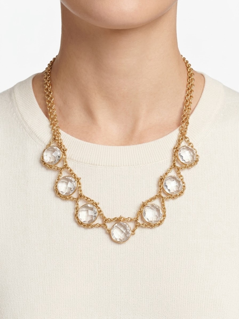 Ellen Tracey Gold-Tone Crystal Statement Necklace - Women Jewelry